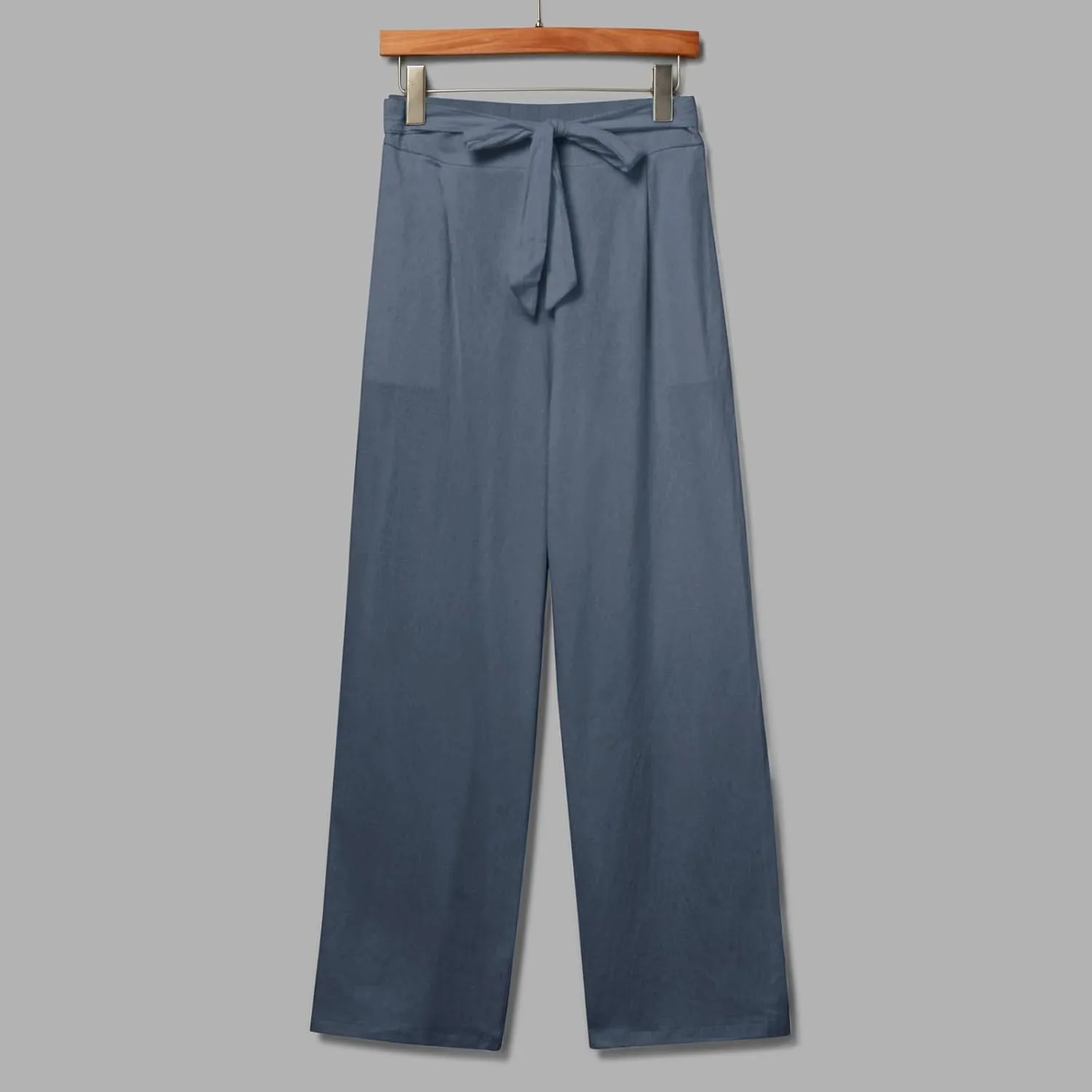 Women's Cotton Linen Summer Lightweigt Palazzo Pants Low Waist Wide Leg Loose Fit Pants Travel