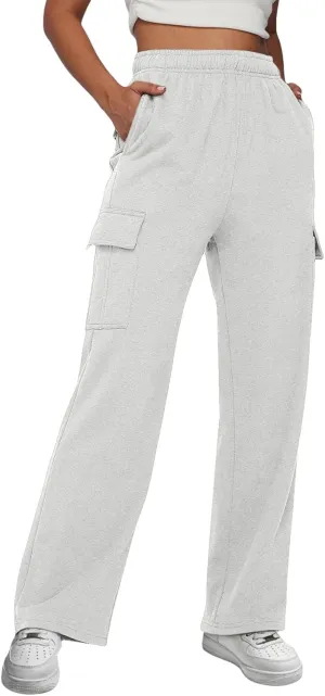 Women's Cotton Linen Summer Lightweigt Pants Elastic Waisted Long Lounge Slim-Fit Palazzo Lounge Pants