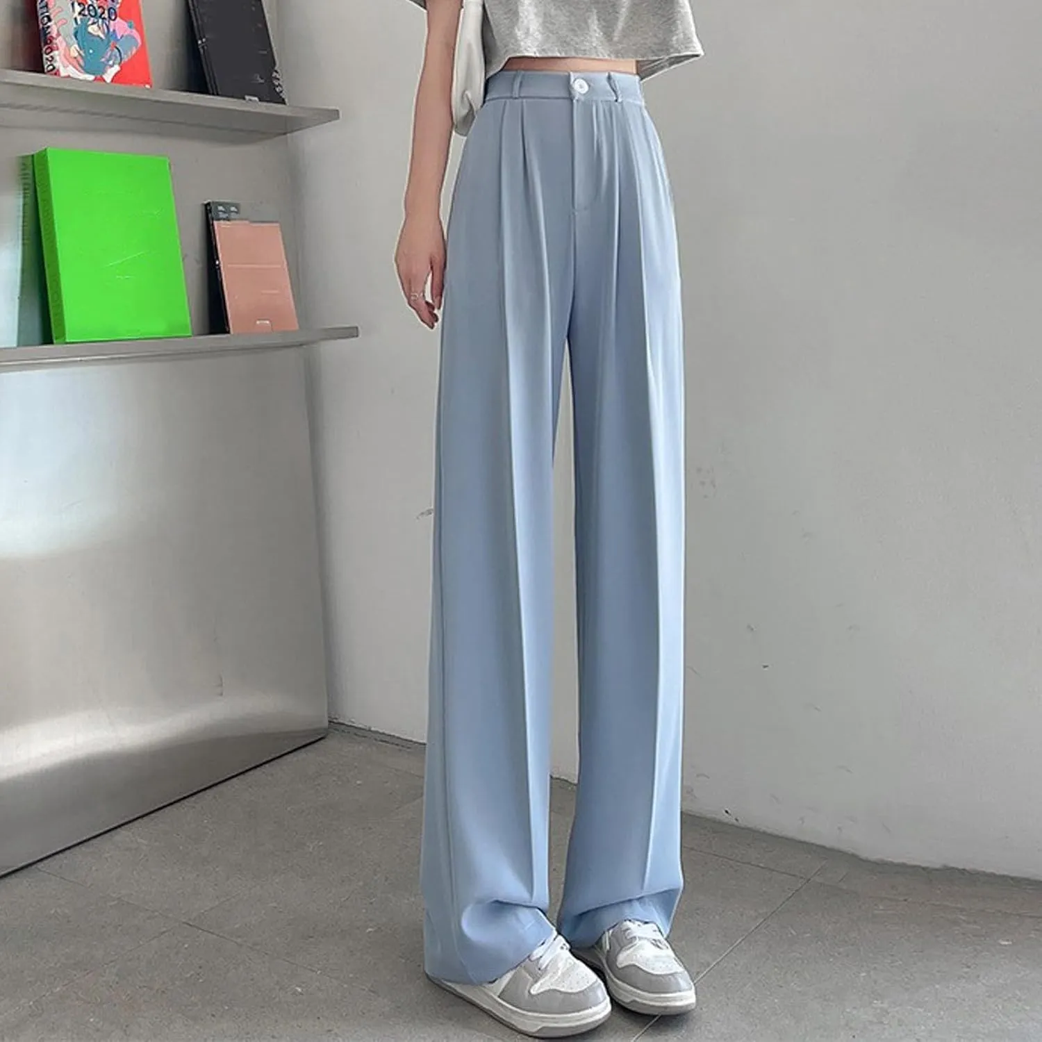 Women's Cotton Linen Summer Loose Flowy Pants Elastic Waist Lounge Pants Slim-Fit Pant Trousers Business Work