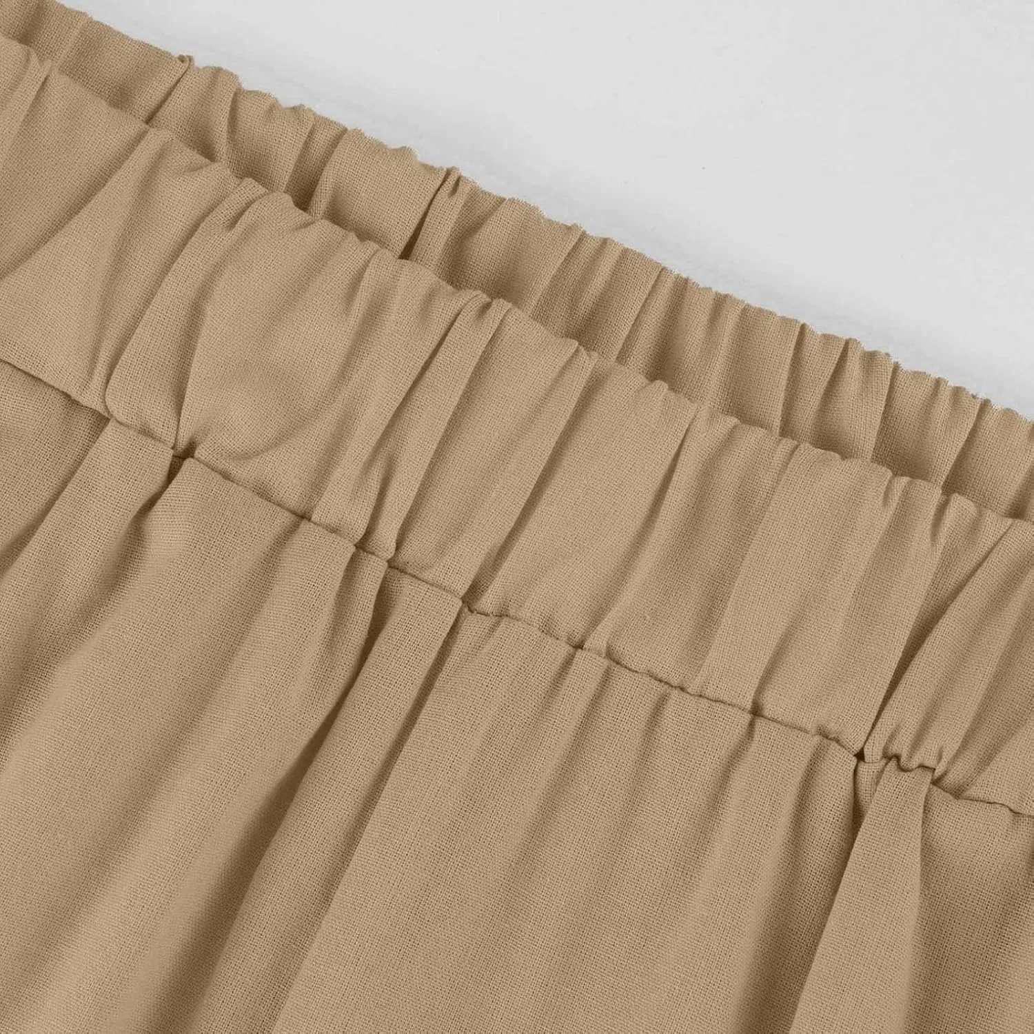 Womens Cotton Linen Summer Y2K Fashion Pants Low Waist Ankle Length Slim-Fit Pant Trousers Office