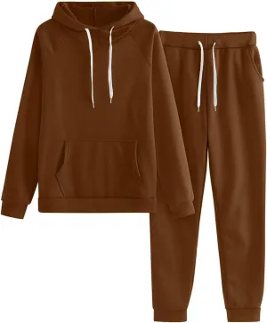 Women's Fashion Outfits Long Sleeve V Neck Printed Workout Hoodie Sweatshirt Long Pants Tracksuits