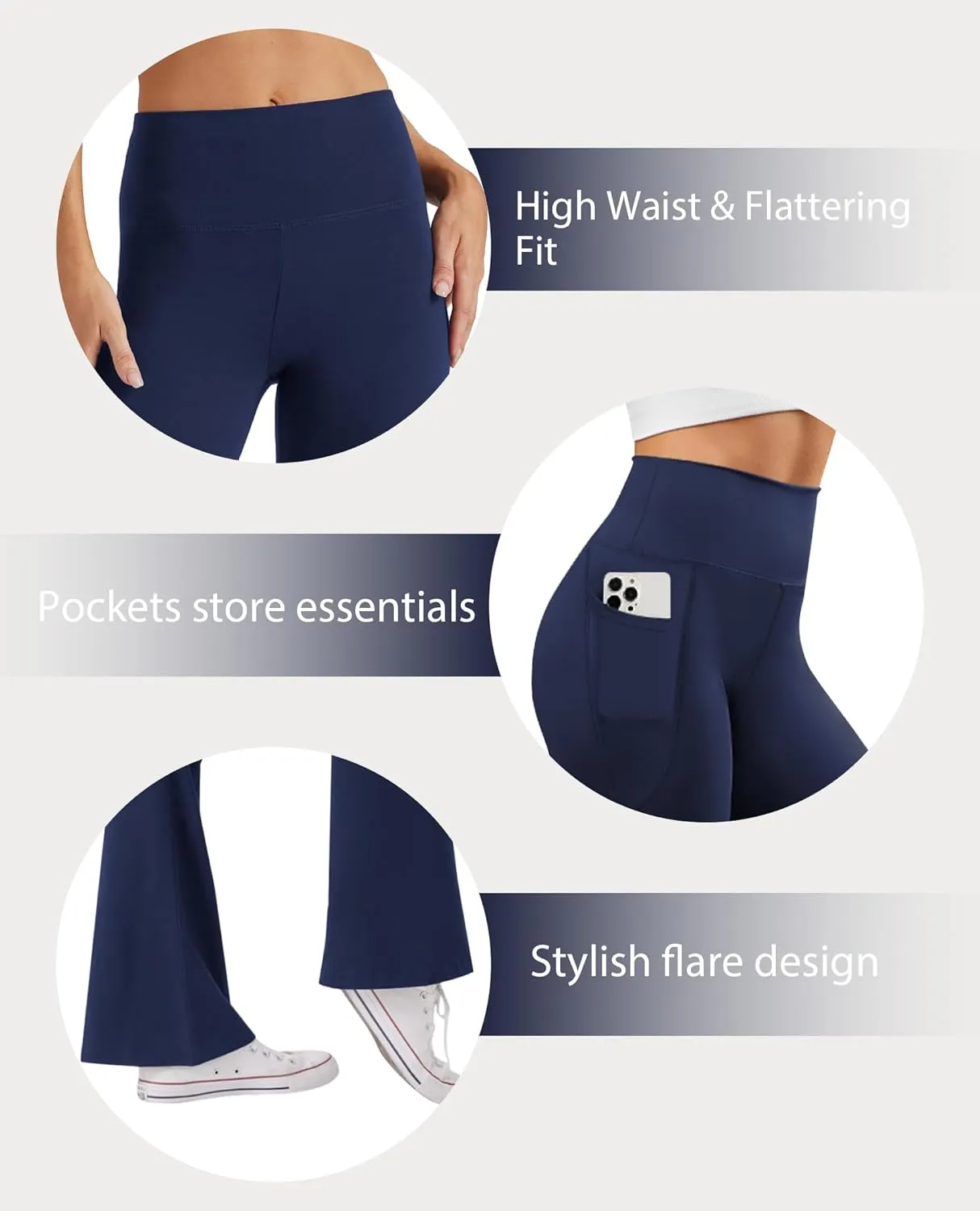 Women's Flare Yoga Pants with Pockets High Waist Casual Bell Bottom Bootcut Leggings