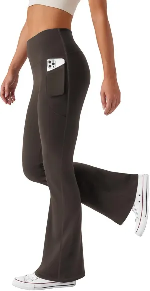 Women's Flare Yoga Pants with Pockets High Waist Casual Bell Bottom Bootcut Leggings