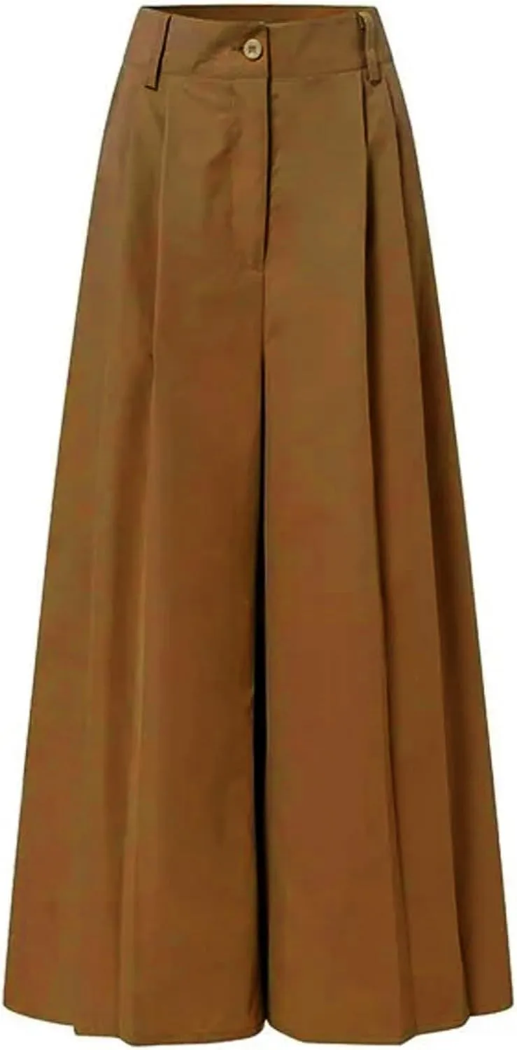 Womens High Waist Palazzo Pants Flowy Wide Leg Trousers Dressy Loose Work Office Business Pants with Pockets