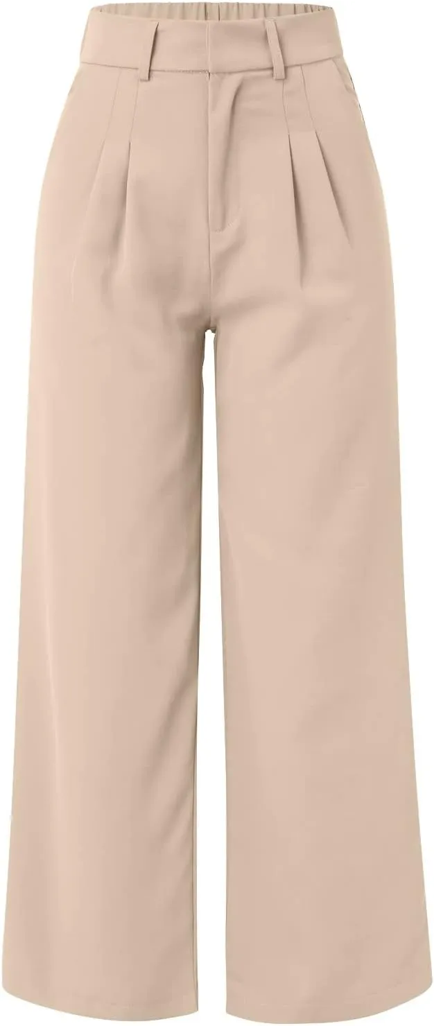 Womens Linen Blend Summer Casual Loose Pant Trousers High Waist Straight Slim Fit Pants Travel
