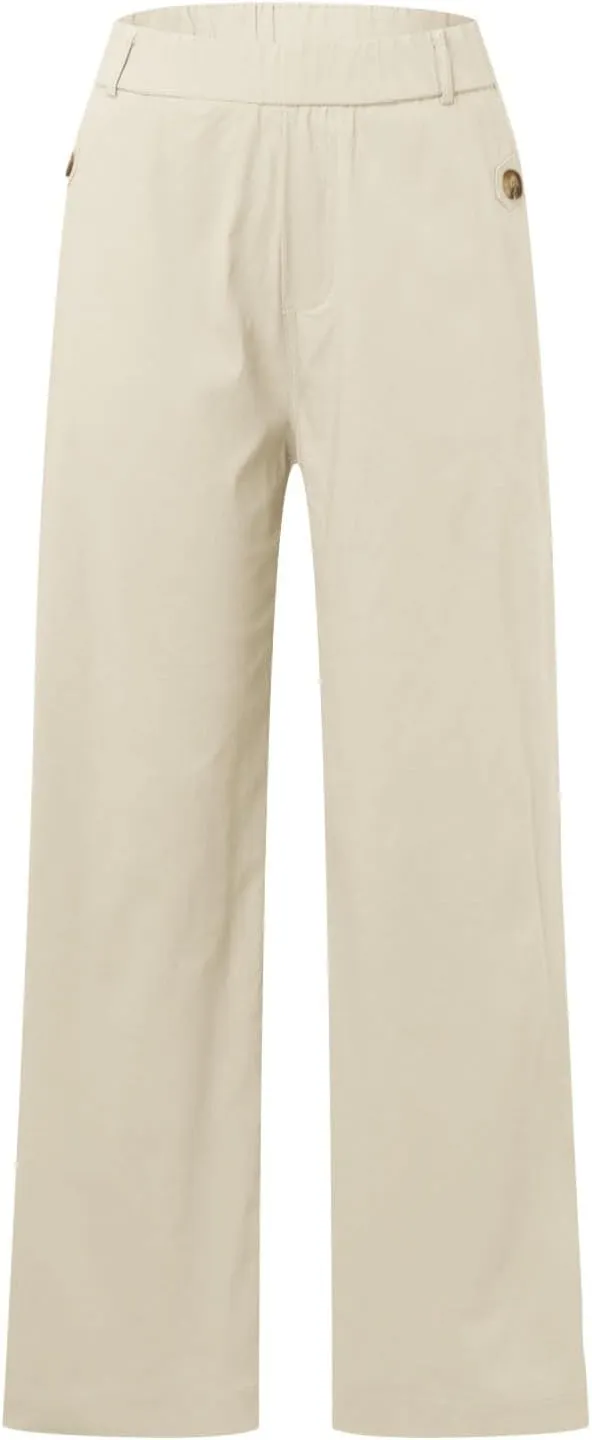 Women's Linen Blend Summer Pull On Palazzo Lounge Pants High Waist Wide Leg Slim-Fit Pant Trousers Work Business