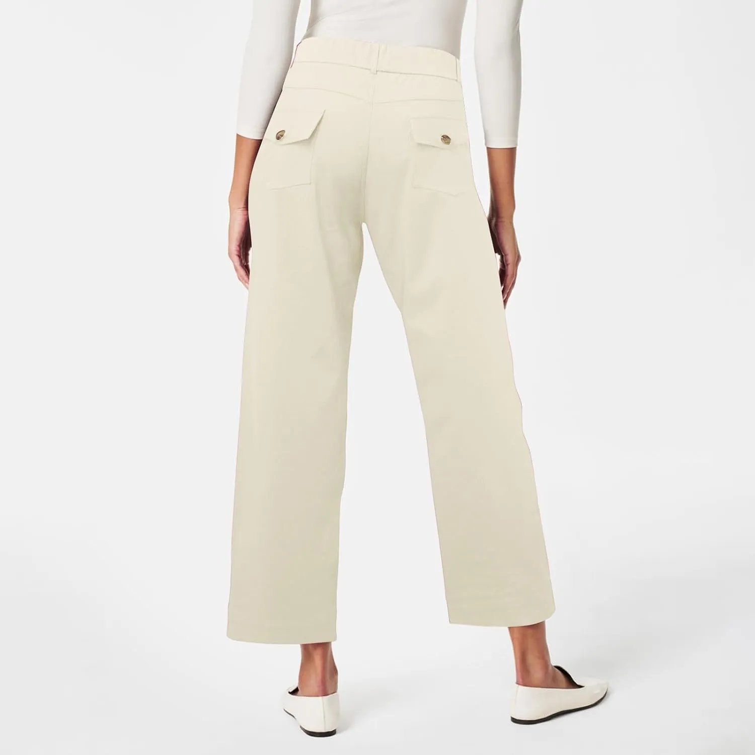 Women's Linen Blend Summer Pull On Palazzo Lounge Pants High Waist Wide Leg Slim-Fit Pant Trousers Work Business