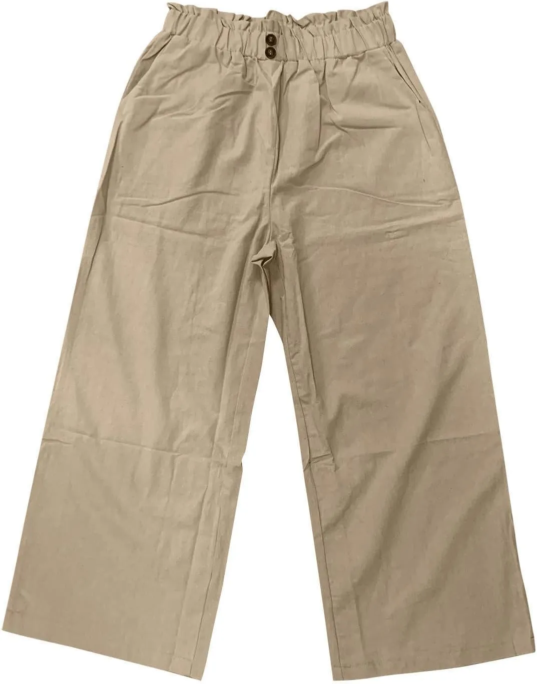 Women's Linen Summer Palazzo Palazzo Pants High Waist Wide Leg Slim-Fit Pants Travel