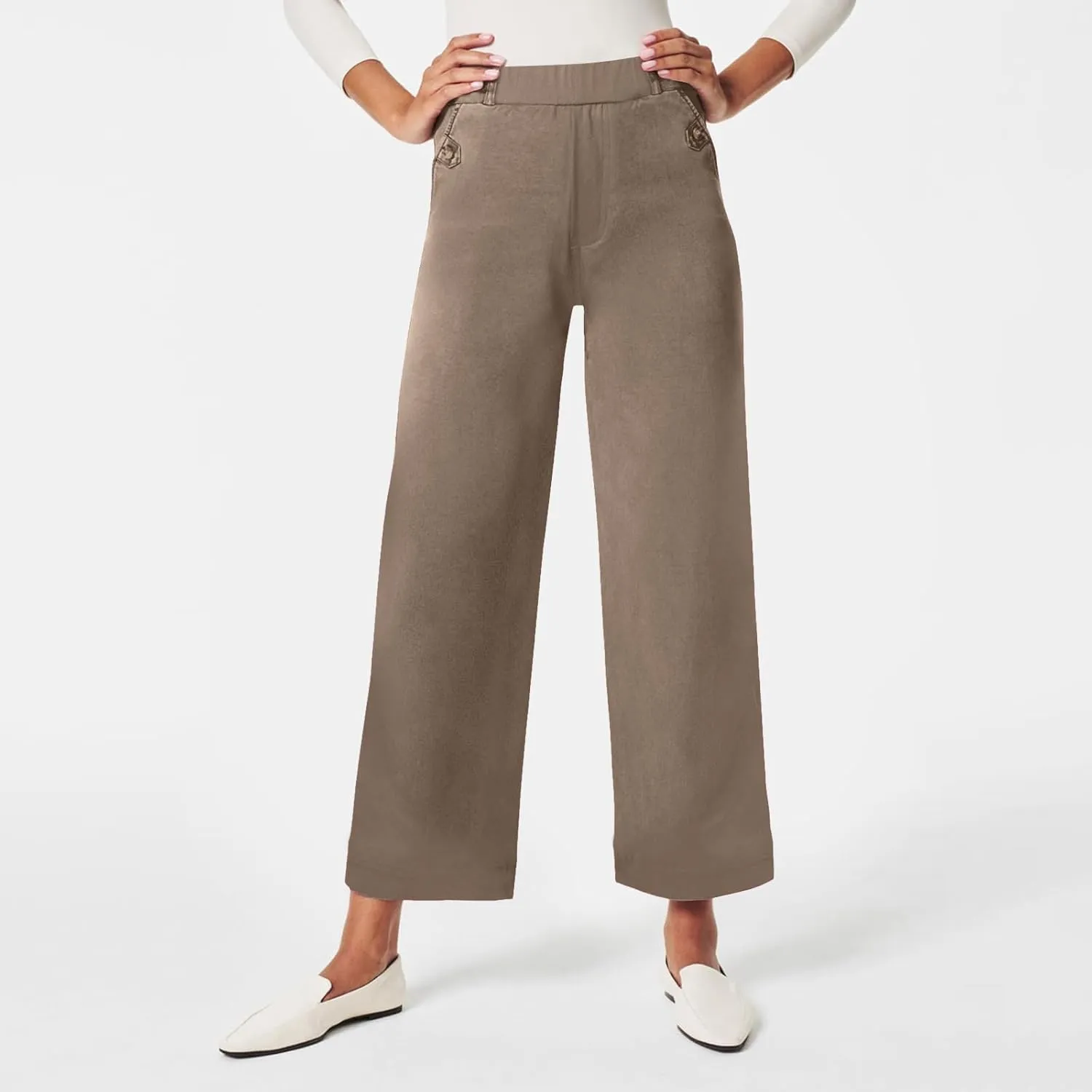 Womens Linen Summer Y2K Streetwear Palazzo Pants Elastic Waist Wide Leg Plus Size Trousers Travel