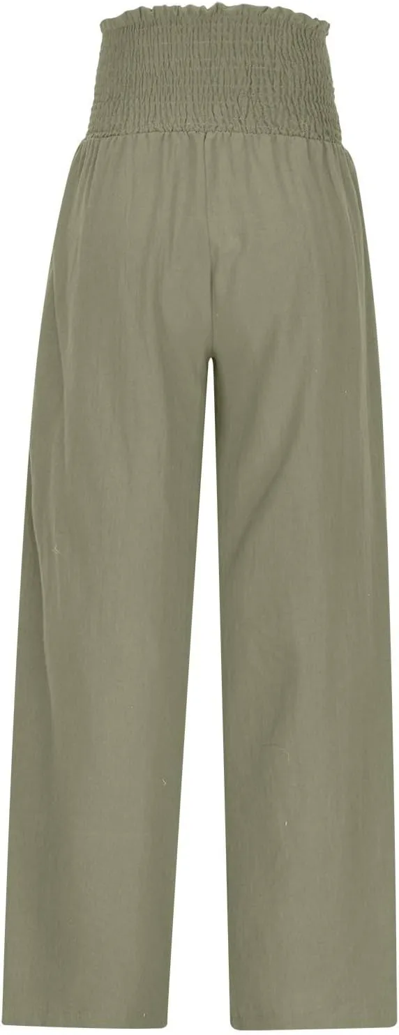Women's Pants Summer High Waisted Wide Leg Trousers Loose Cotton Linen Palazzo Pant Casual Slacks Vacation Outfits