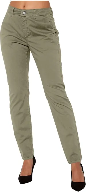 Women's Slim Fit Cargo Pant Work Pants Summer High Waisted Solid Button-On Business Casual Tight Trousers with Pockets