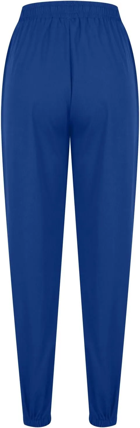 Women's Solid Cotton Linen Long Pants - Drawstring Waist Tapered Straight Leg Casual Loose Fit Trousers 2025 Summer