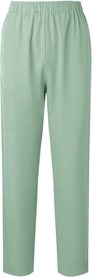 Womens Summer Elastic Waist Comfy Stretch Pull On Pants Workwear Professionals Trousers
