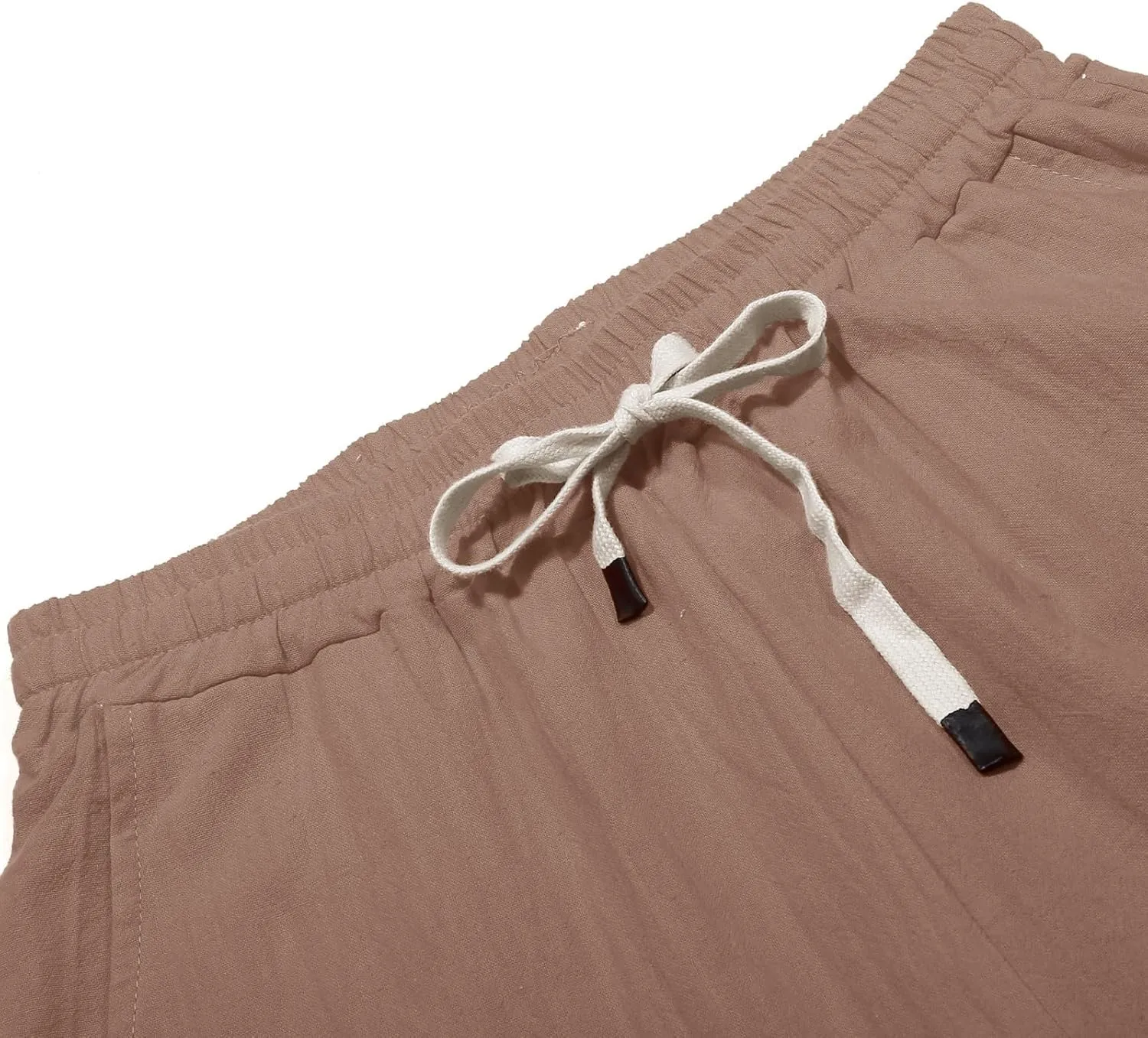 Womens Summer Mix Linen Capri Pants Cropped Trousers Petite Summer Beachwear Linen Capri Pants for Women Cotton