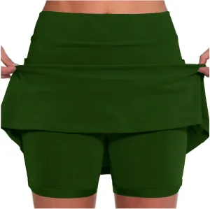 Women's Tennis Skirt High Waist Pleated Skort Summer Sports Running Mini Skirt Workout Running Skirt with Inner Short