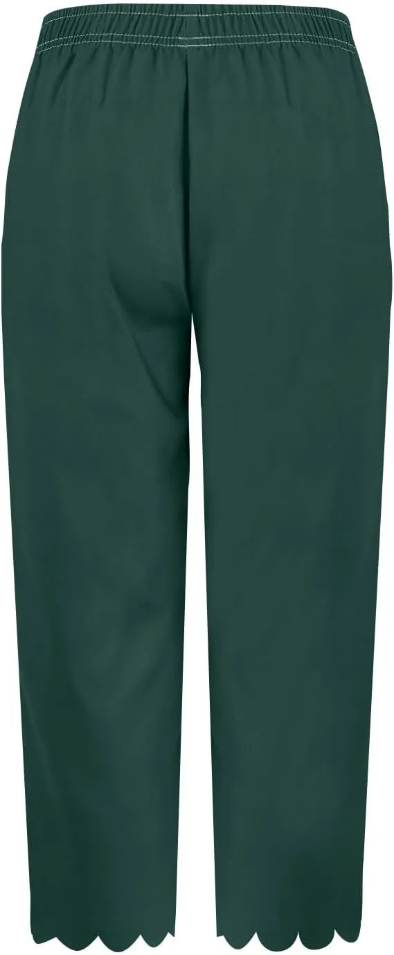 Womens Wide Leg Pants Drawstring Elastic High Waisted Palazzo with Pockets Beachwear Lightweight Elastic Waist Pants
