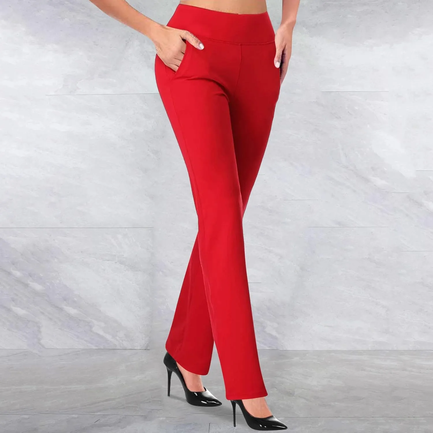 Work Pants for Women 2025 High Waist Stretch Soft Comfy Athletic Workout Yoga Pants Casual Business Trousers