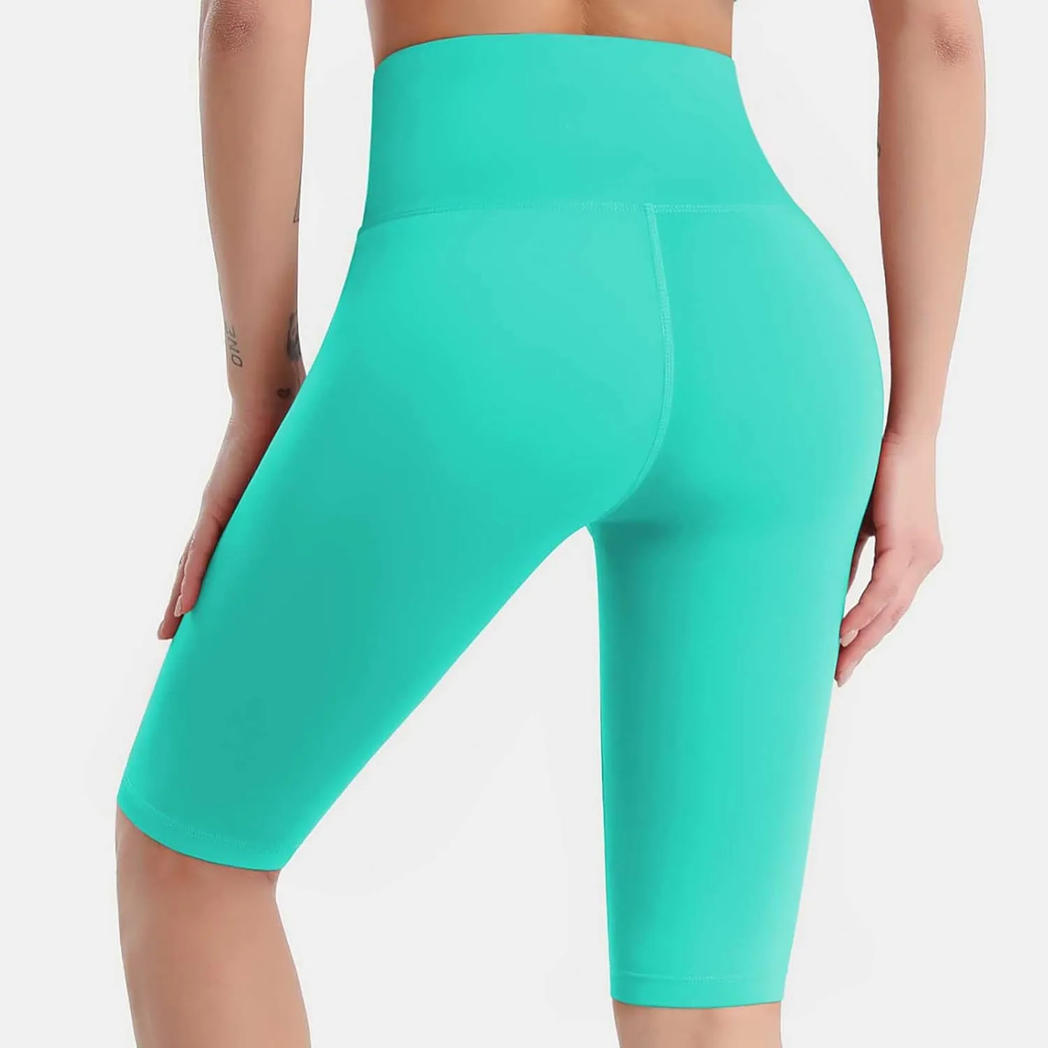 XUNRYAN Women's 8" High Waist Biker Shorts Yoga Running Volleyball Workout Gym Shorts for Summer Fitness Short Pants