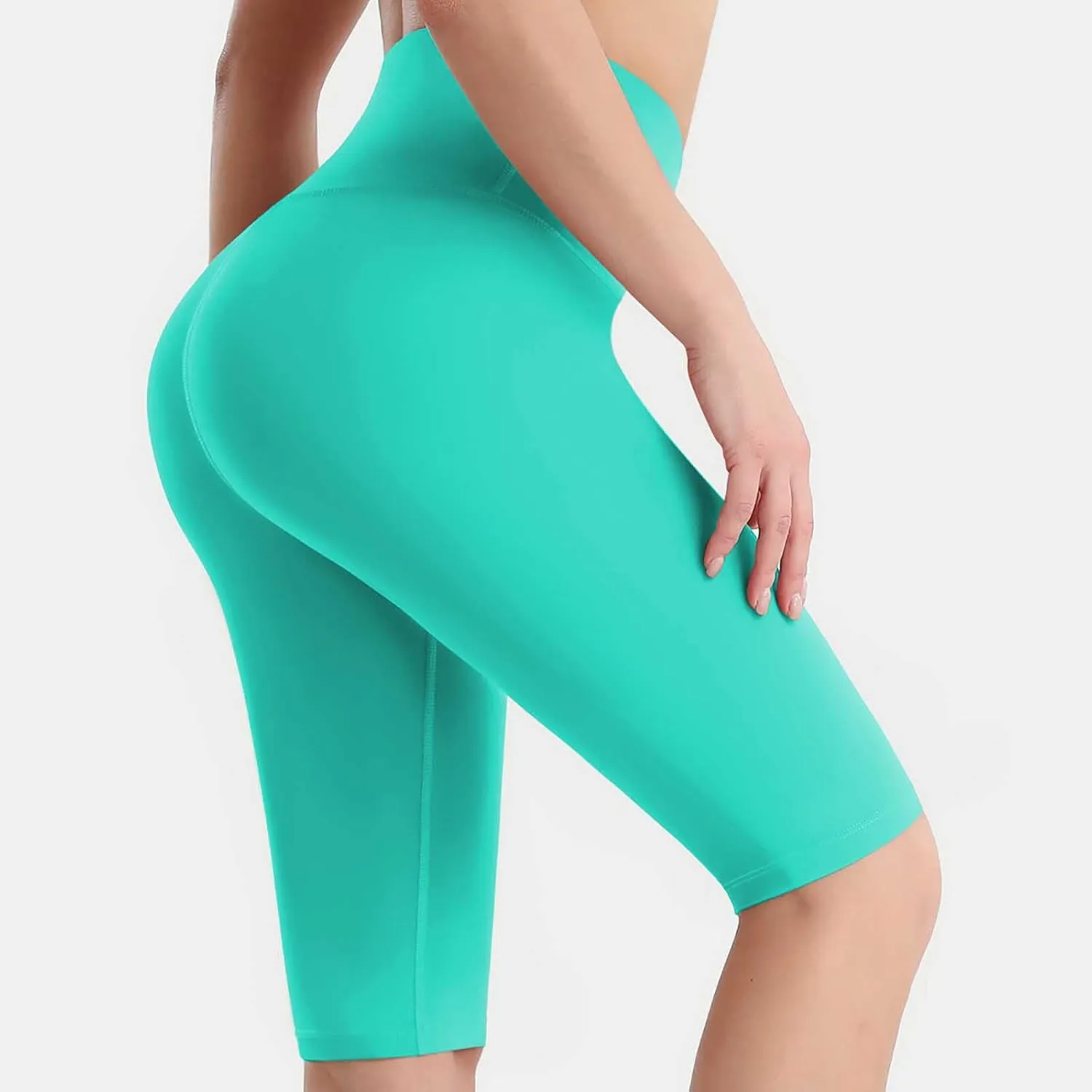 XUNRYAN Women's 8" High Waist Biker Shorts Yoga Running Volleyball Workout Gym Shorts for Summer Fitness Short Pants