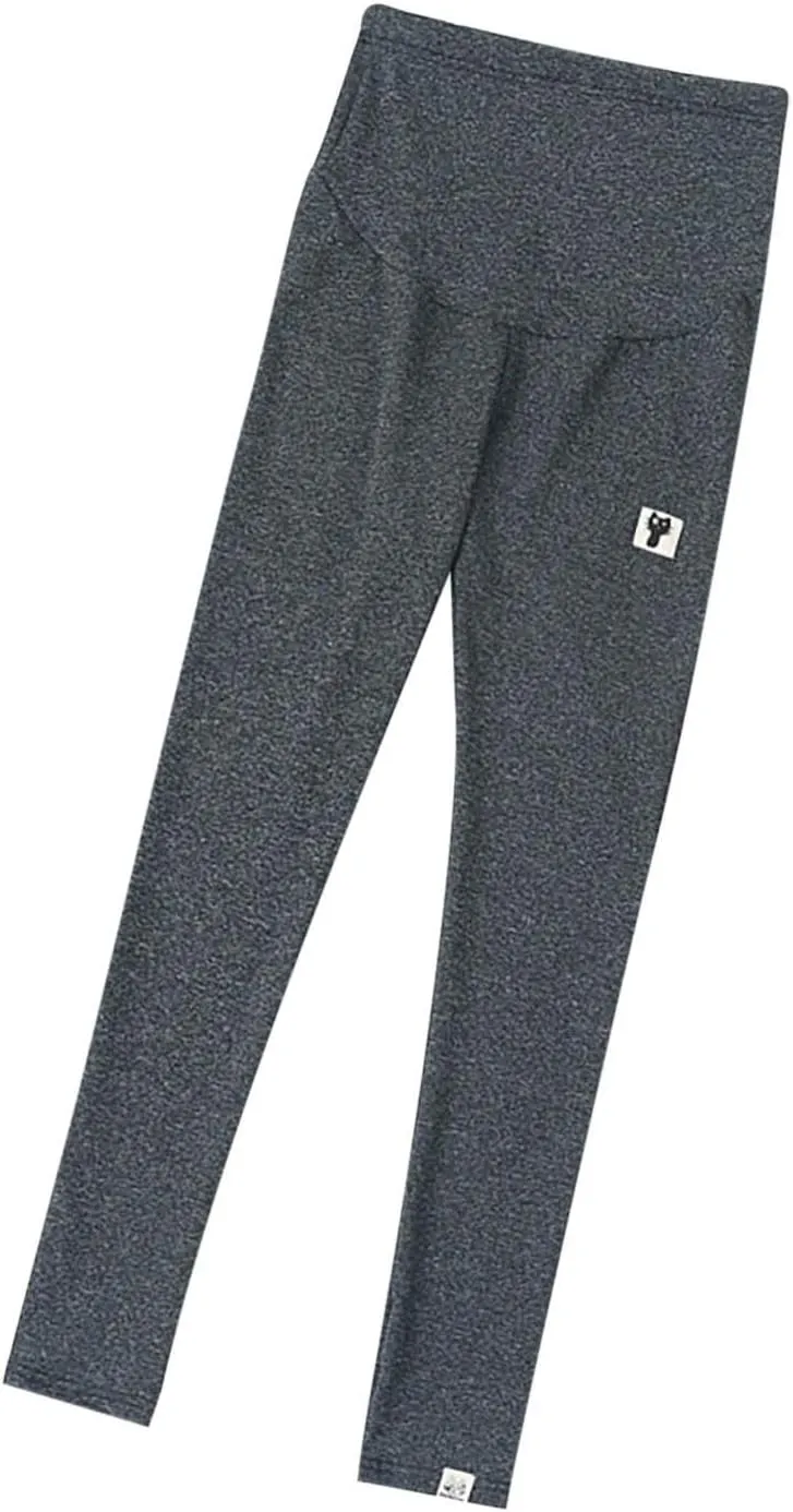 Zkuisw Yoga Pants Women High Elastic Waist Solid Color Maternity Pants Casual Adjustable Stretch Yoga Leggings Trousers